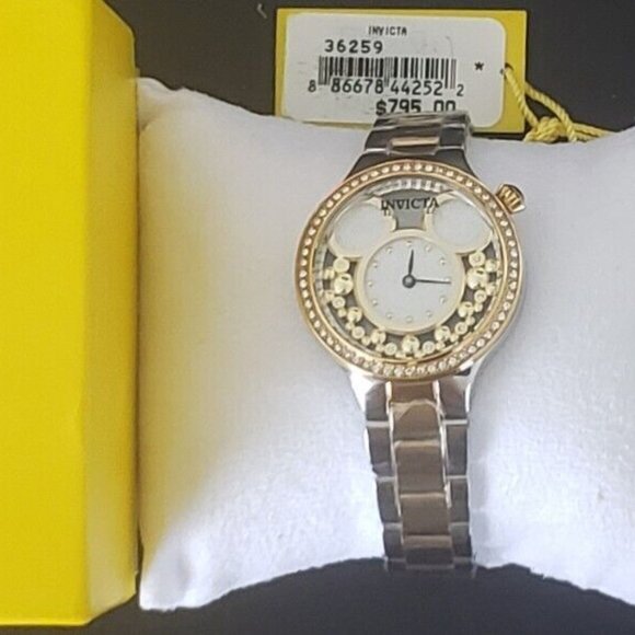 NWT Invicta Women's Gold and Silver Watch with Crystal Accents - Picture 4 of 5